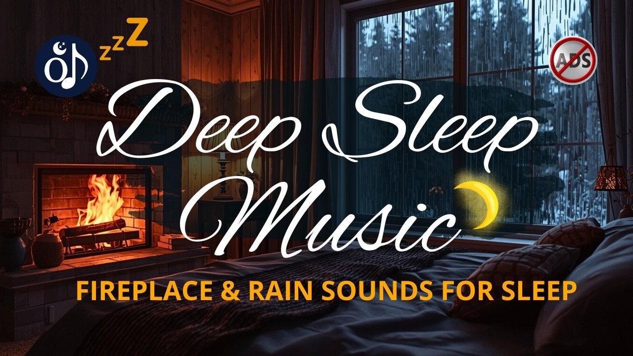 Deep Sleep Music 🔴 Live All Night | Safe Cozy Cabin with Fire & Gentle Rain
