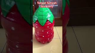 Tempat sampah unik dan lucu dari galon bekas le mineral bentuk Strowbery #strowberry #tempatsampah