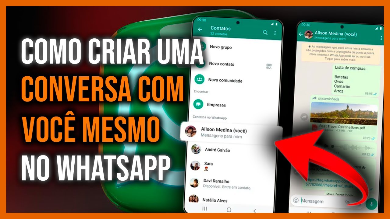 Como criar uma CONVERSA comigo mesmo no WHATSAPP: Passo a Passo - YouTube