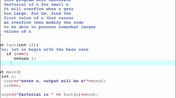 factorial function recursive solution