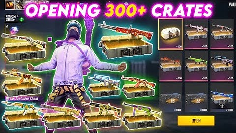Opening 300+ Crates In Free Fire || Free Fire Crate Opening || Permanent Gun Skin In 1 Crate