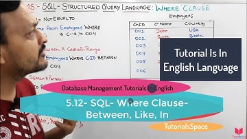 5.12- (Eng) SQL where clause between operator | sql like | sql in | Sql Between | sql online course
