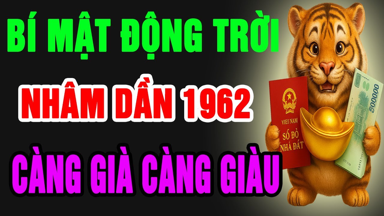 Nhâm Dần 1962 Một Đời Gieo Thiện Nghiệp, TRỜI BAN LỘC LỚN, Vận May Phú Quý Giàu Sang Tự Tìm Đến