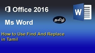 Find and Replace on Microsoft word in Tamil