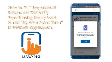 Fix UMANG Server issue | Department Servers are Currently Experiencing Heavy Load #umang