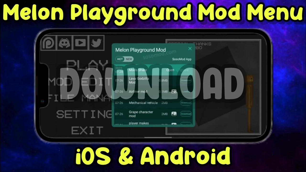 Download melon playground mod menu android on PC