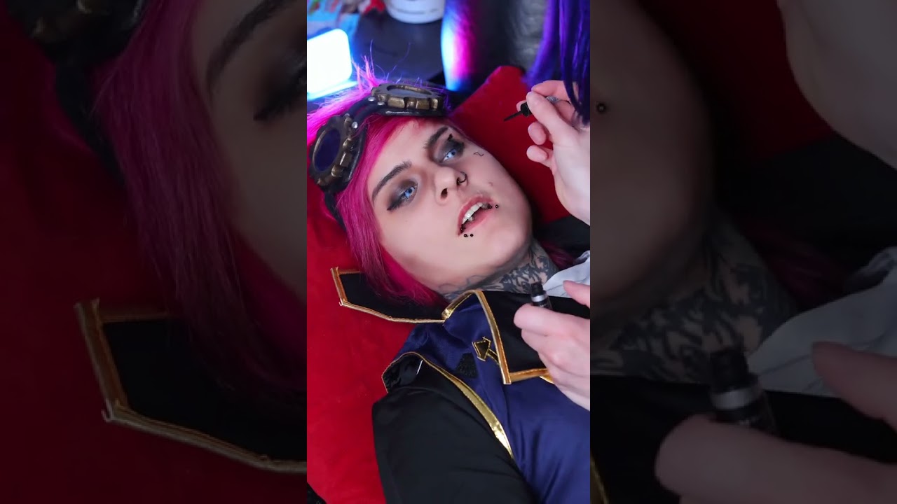 This is canonically how vi got her emo eyeliner btw 