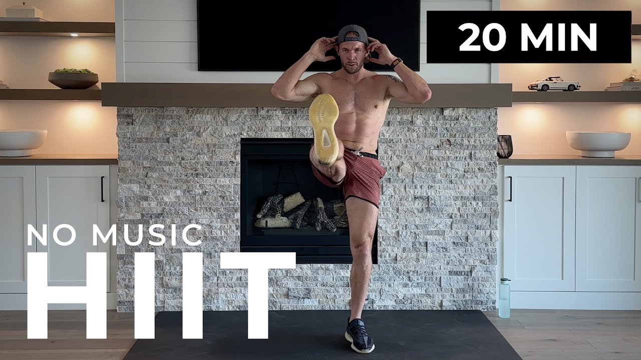 20 Minute Fat Burning HIIT Workout at Home | No Equipment // No Music ...
