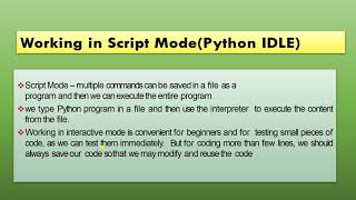 Class 11th, Computer science, Ch-6, Lecture-2, (Introduction to python)