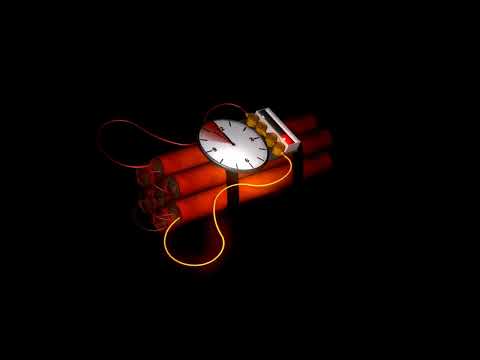 Dynamite bomb with clock timer 10 sec.time laps explosion countdown | Bomb 💣 10 Second Black Screen