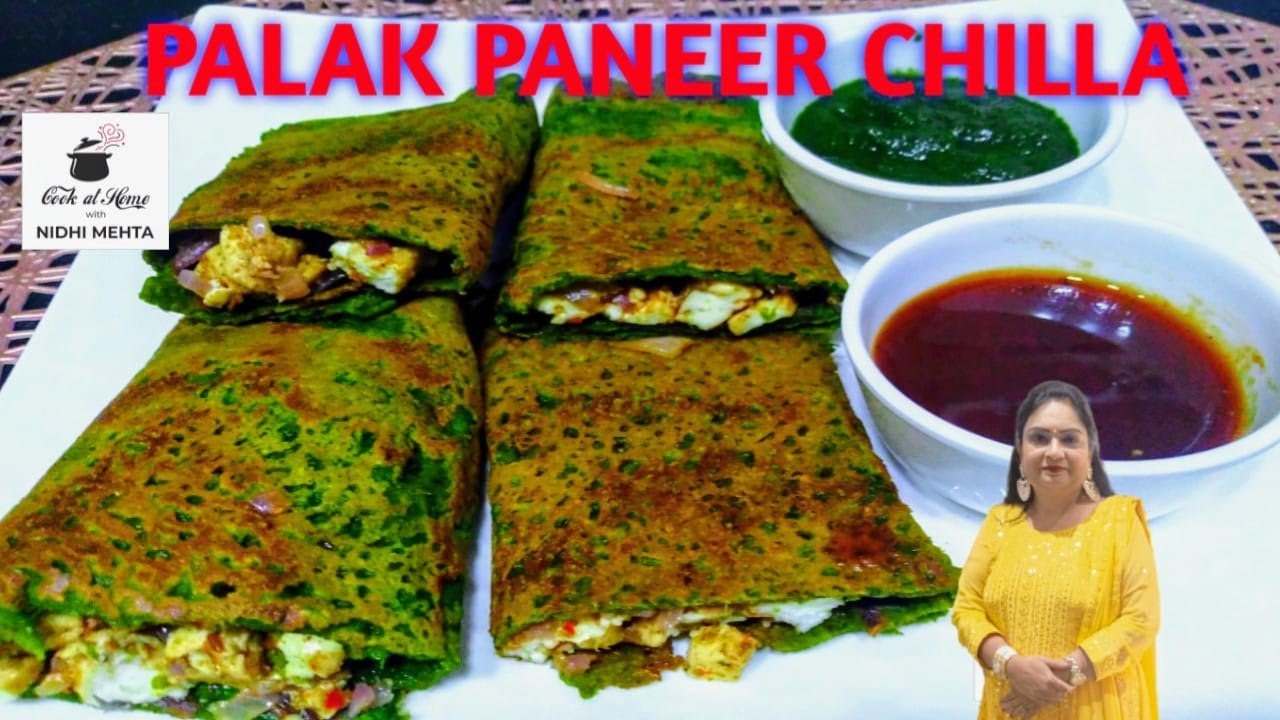 Palak paneer stuffed oats cheela