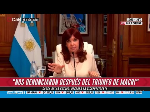 Dólar futuro | Declaró la vicepresidenta Cristina Kirchner: "El lawfare sigue en su pleno apogeo"