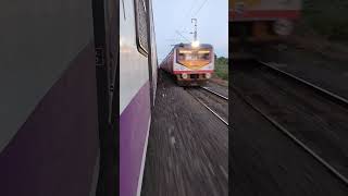 ✨ Colourful EMU Train with Headlight ON ???? shorts viral short indianrailways