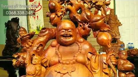 Tượng gỗ |  Di lặc ngũ phúc đứng tiền - 0368338345 CALL/ZALO