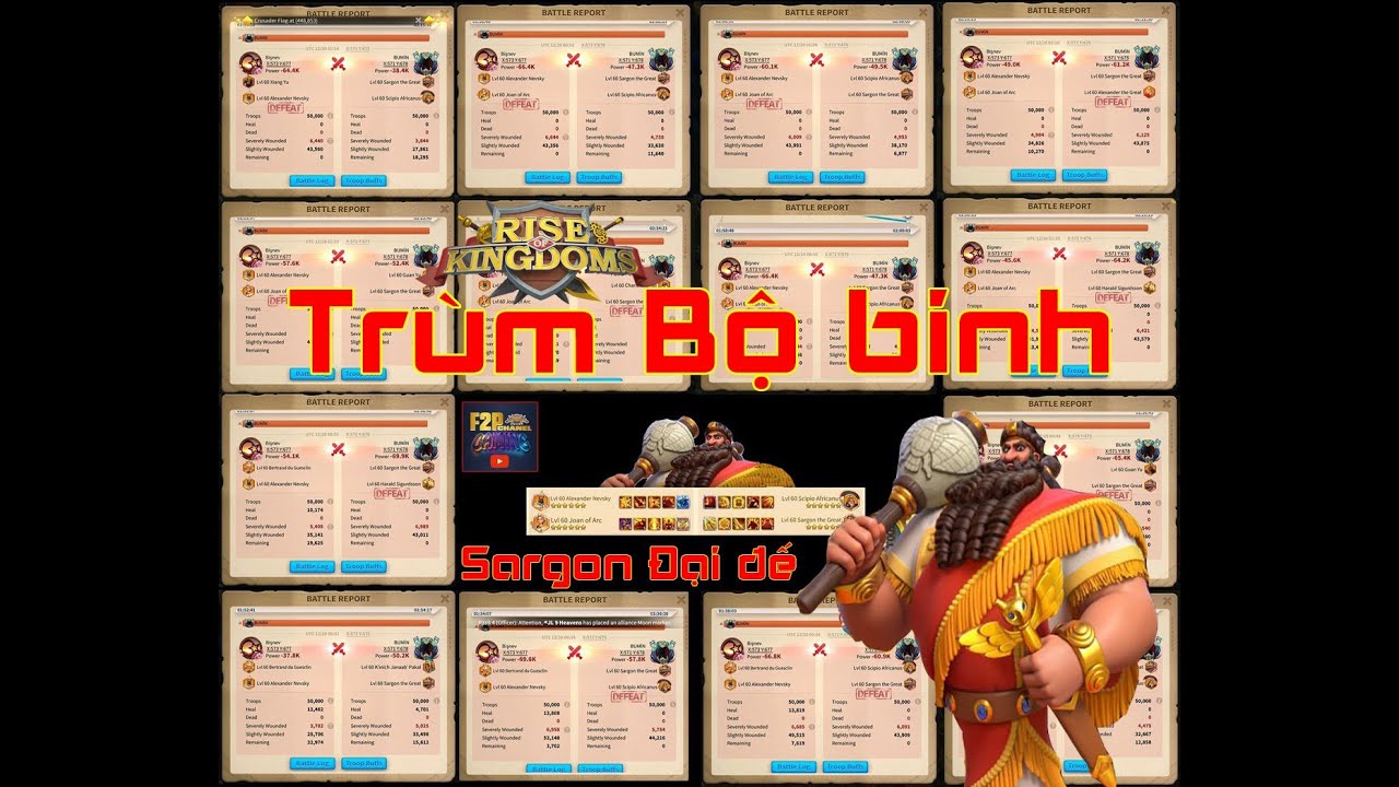 [Series Test Sargon] Tổng hợp các pha Test Sargon Đại đế với Bộ binh ...