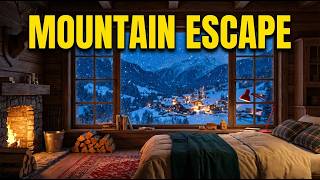 Mountain Escape Protocol — Fire &amp; Snowy Town View (3H, No Voice)