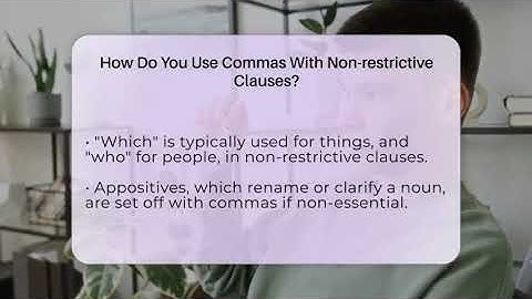 How Do You Use Commas With Non-restrictive Clauses? - The Language Library