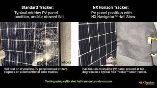 Comparing Hail Tests on Conventional Solar Tracker and NEXTracker Tracker with NX Navigator Software