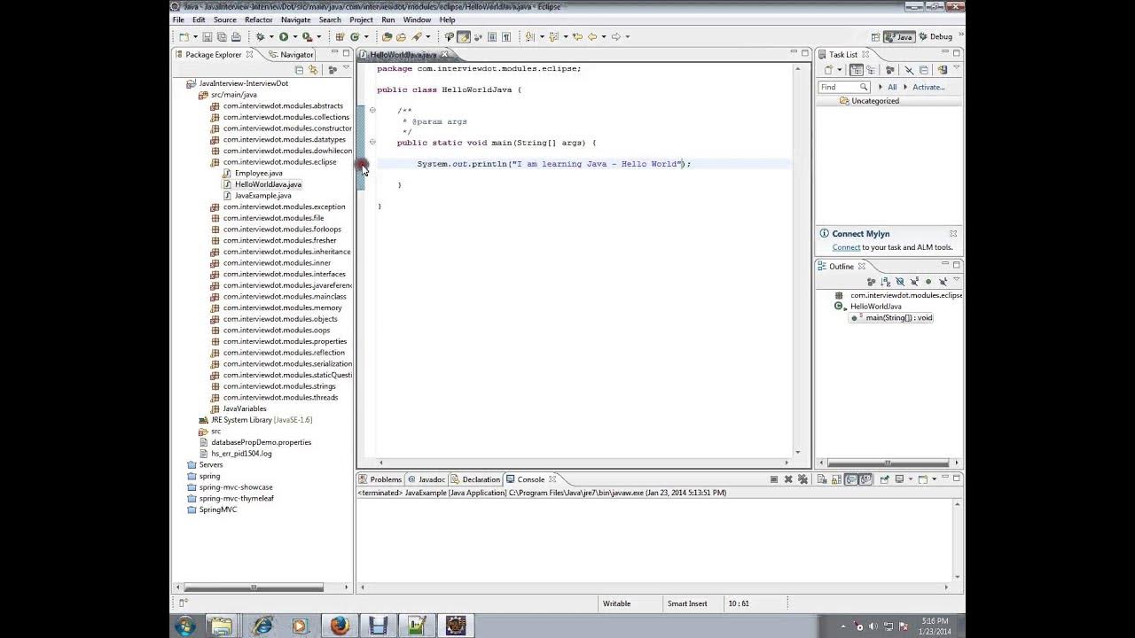 Hello World Java Eclipse - YouTube