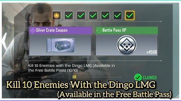 COD Mobile Kill 10 Enemies With the Dingo LMG (Available in the Free Battle Pass) Task Complete