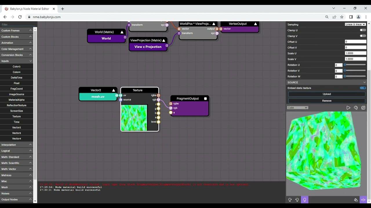 ADD TEXTURE babylon js node material editor YouTube