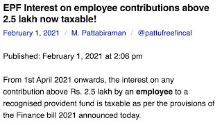 EPF Interest on employee contributions above 2 5 lakh now taxable!