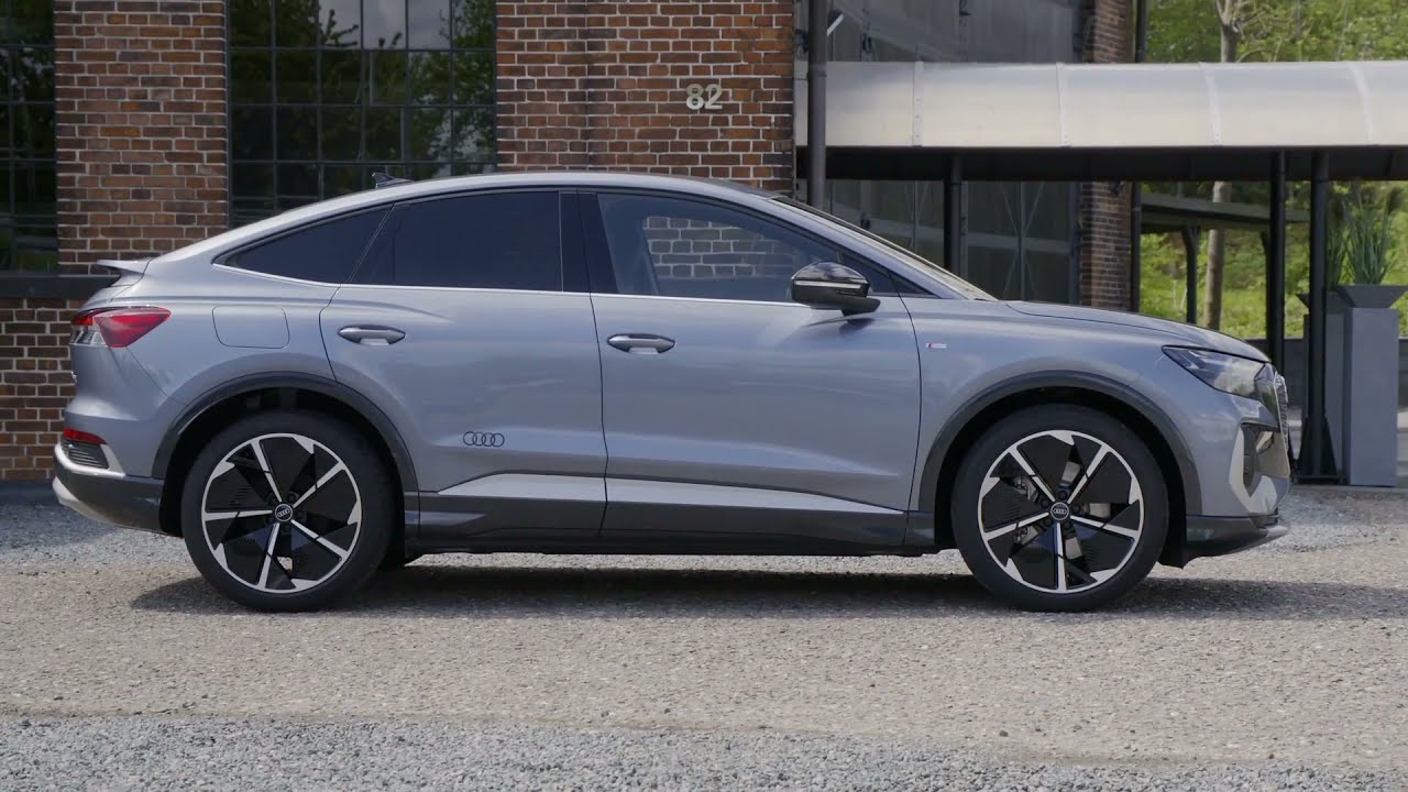 Audi Q4 Sportback etron Design in Geyser blue YouTube