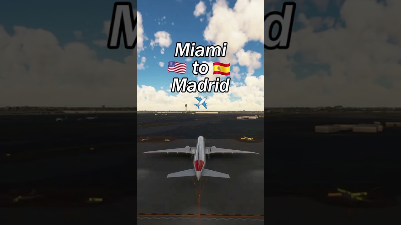 American Airlines commercial flight from Miami 🇺🇸 to Madrid 