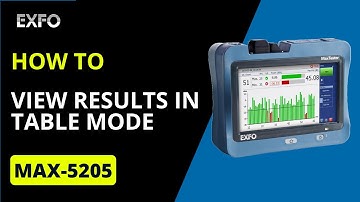 View results in Table mode on your EXFO MAX-5205 device | How-To