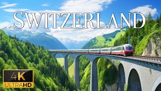 FLYING OVER SWITZERLAND (4K Video UHD) - Relaxing Music With Beautiful Nature Film For Relaxation