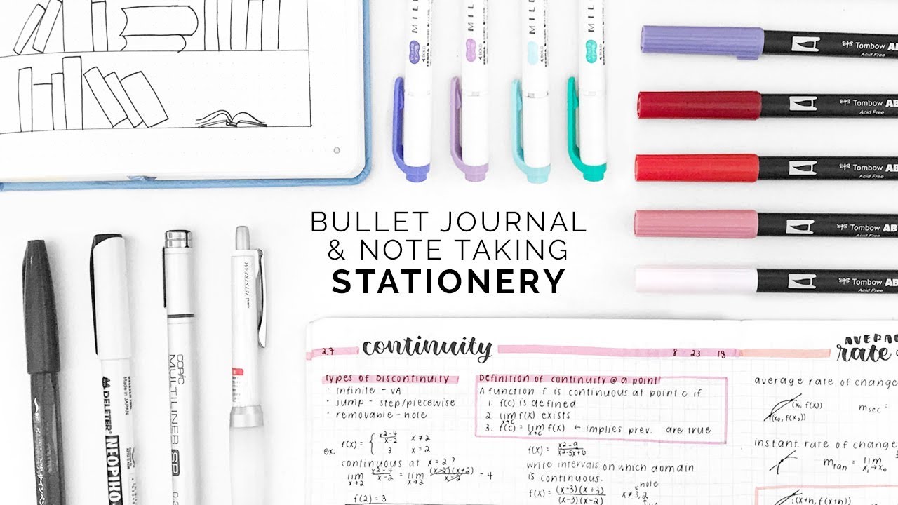 bullet journal + notetaking essentials ☕ stationery recommendations 