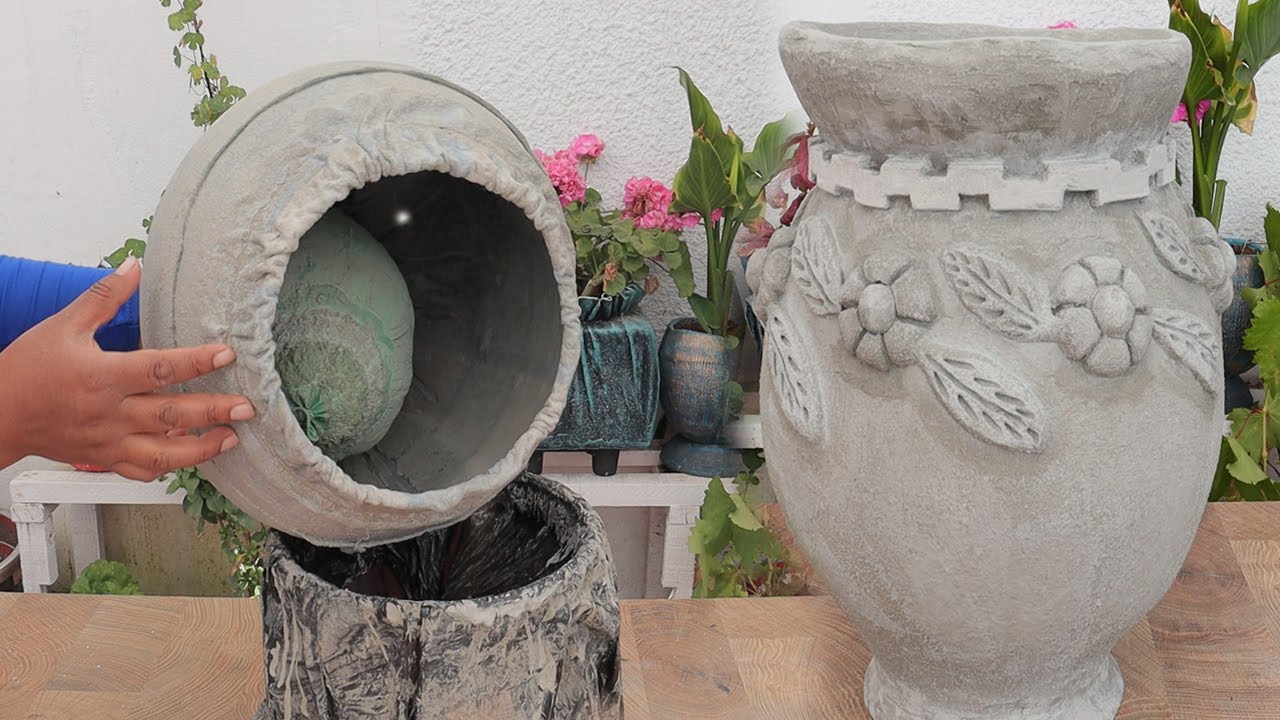 Decora Tu Hogar Con Esta Linda Maceta-Consejos para hacer macetas con cemento-Ideas Con Viki