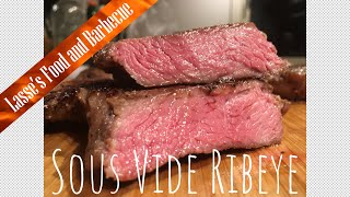 Time to sous vide :) i trimmed a ribroast and cut it into 1/2 lbs
steaks. seasoned with salt pepper garlic vided at 56/132 for two
hours. then...