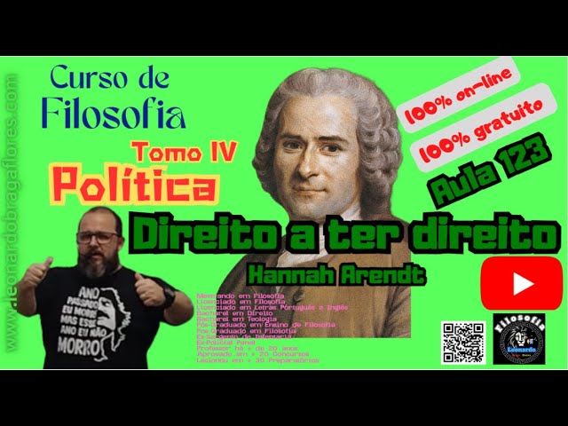 Aula 123 Direito a ter direito - Hannah Arendt