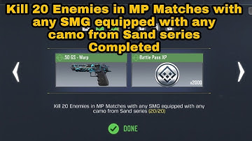 How to Kill 20 Enemies in MP Matches with any SMG equipped with any camo from Sand Series | Run &Gun