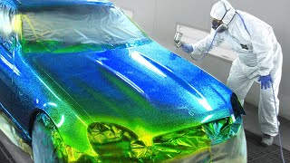 How to paint the magic flake / MercedesBenz repainted with Most flashy colors in the world