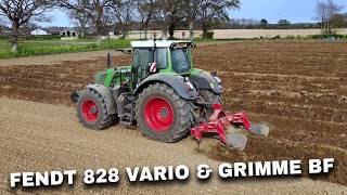 4Kᵁᴴᴰ April 2026: Fendt 828 Vario tractor and Grimme 2 bed former working in Blaxhall.