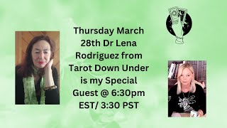 Dr Lena Rodriguez and I do political and hot topic psychic Tarot readings.