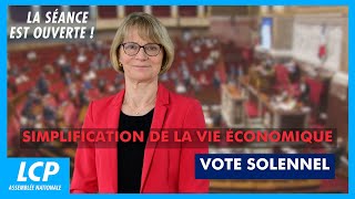 Simplification de la vie économique : vote solennel | La séance est ouverte !