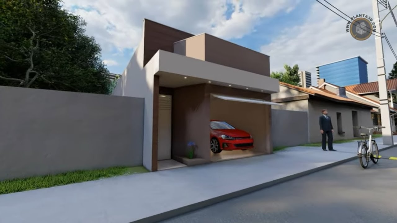 Projeto casa pequena e confortável com dois dormitórios