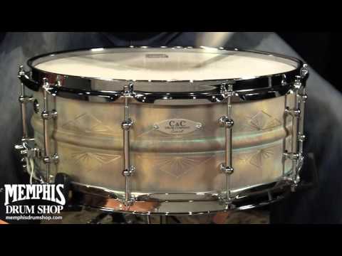 C&C 14 x 5.5 Brass Snare Drum - Tarnish Patina w/ Deco Engraving (CCBR1455TDECOT-P1)