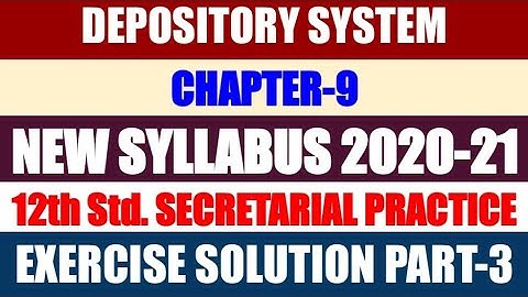 12th Std. Secretarial Practice Chapter-9 Exercise Solution Part-3