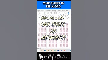 How to Make OMR SHEET in Ms Word, OMR SHEET ✅✨ #omr #trending #viral #excel #explore