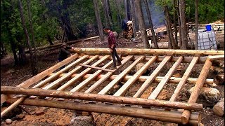 Sill Logs & Floor Joists- Ep19- Outsider Log Cabin