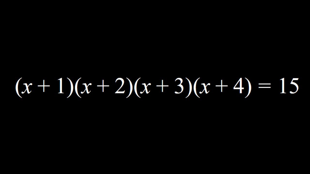 Solving a quartic equation without using the quartic formula. An ...