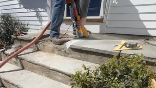 How to fix a loose and broken stone on a set of front steps