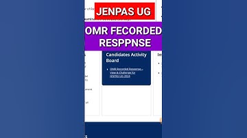 JENPAS UG OMR RECORDED RESPONSE 2024।OMR RIVEW। JENPAS UG VIEW OMR RECORDED RESPONSE 2024।JENPAS UG