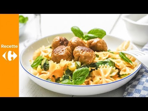 boulettes-de-poulet-au-pesto-rouge,-courgette-et-épinards