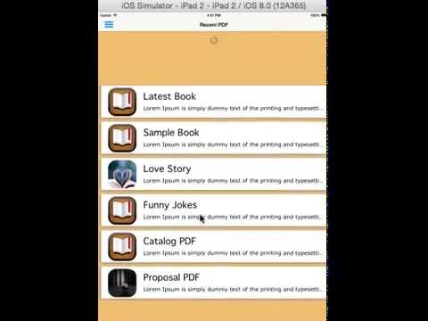 Ebook Reader iPad Source Code