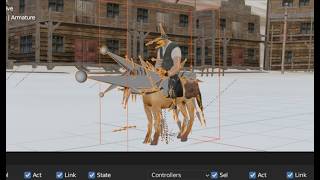 BLENDER 3.6 и UPBGE подготовка и заброс персонажа на лошади в игру screenshot 5
